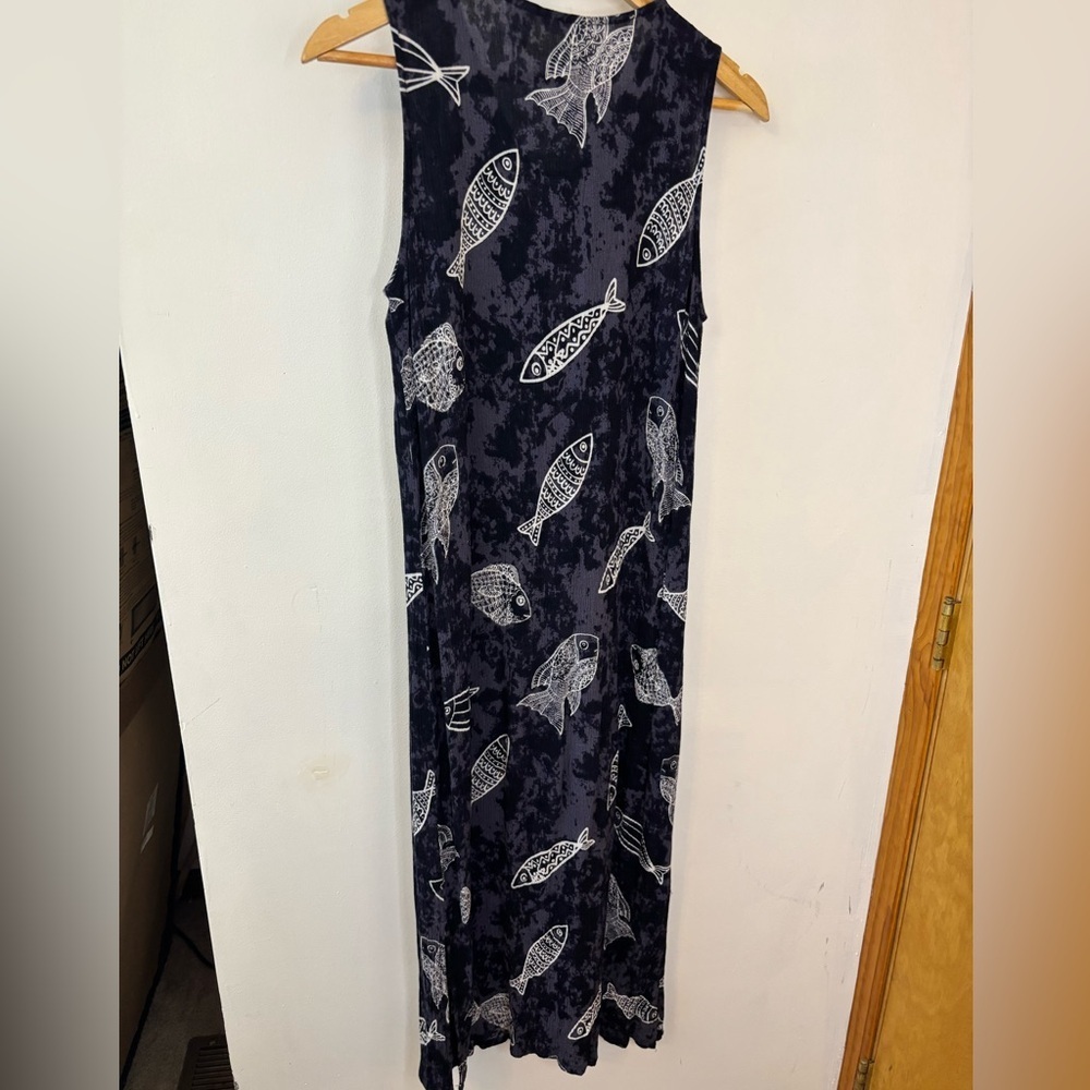 Kaktus Batik Sardine Girl Fish Print Midi Dress - Picture 4 of 6